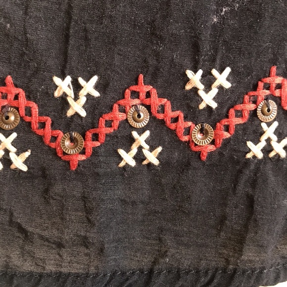 XXI black halter summer top with wooden beads size M boho gypsy hippie babydoll - Picture 8 of 16